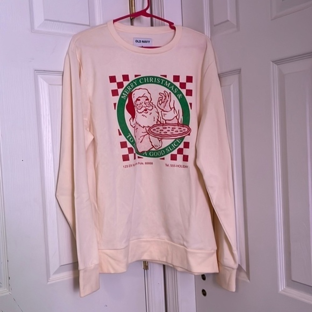 Old Navy Christmas Sweater pajama top long sleeve crew neck - Size XL